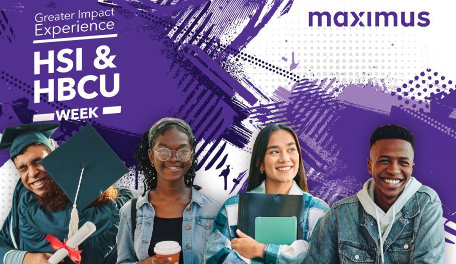 HSI & HBCU Students featured with Maximus logo