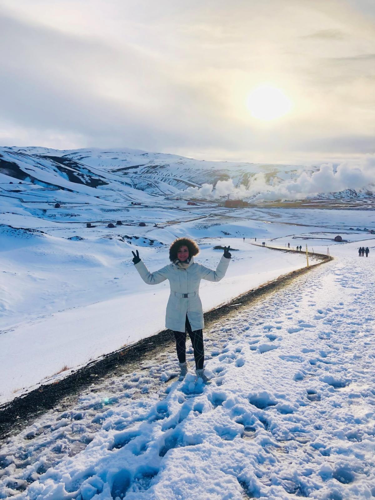 Image of Ghazal Izadi standing in a snowy landscape