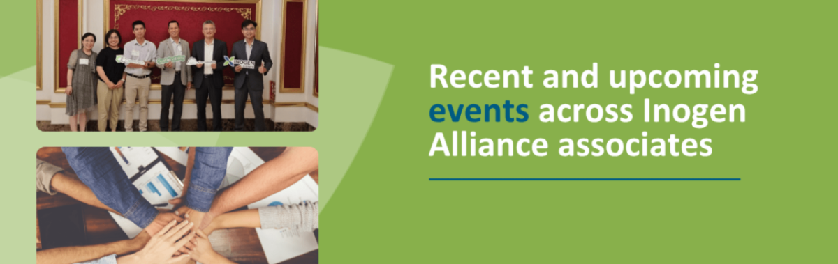 Banner with text "Recent and upcoming events across Inogen Alliance associates"