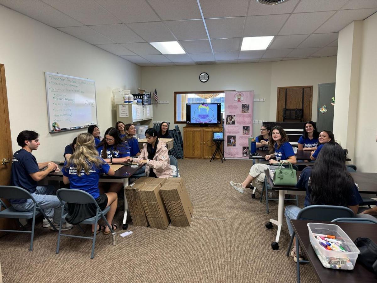 Group of volunteers in an office