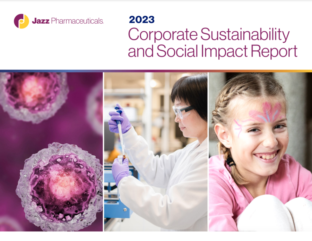 composite image of microscopic particles, a medical lab worker in a white coat, purple gloves, and safety goggles, and a smiling blonde girl in a pink shirt with pink and purple face paint