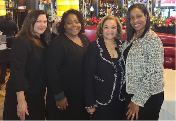 Photo caption:  The Links Eastern Area Director, Shuana Tucker-Sims (center right) with KeyBank Key4Women National Director Rachael Sampson (far right), Key4Women Senior Initiatives Development Director, Colleen Dugarte (far left) and KeyBank Corporate Responsibility Officer, LaKisha Jordan (center left).  Photo credit: KeyBank