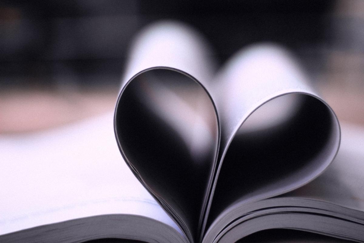 Image of book pages folded into a heart