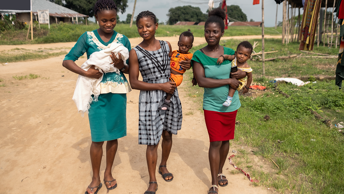 group of women with babies