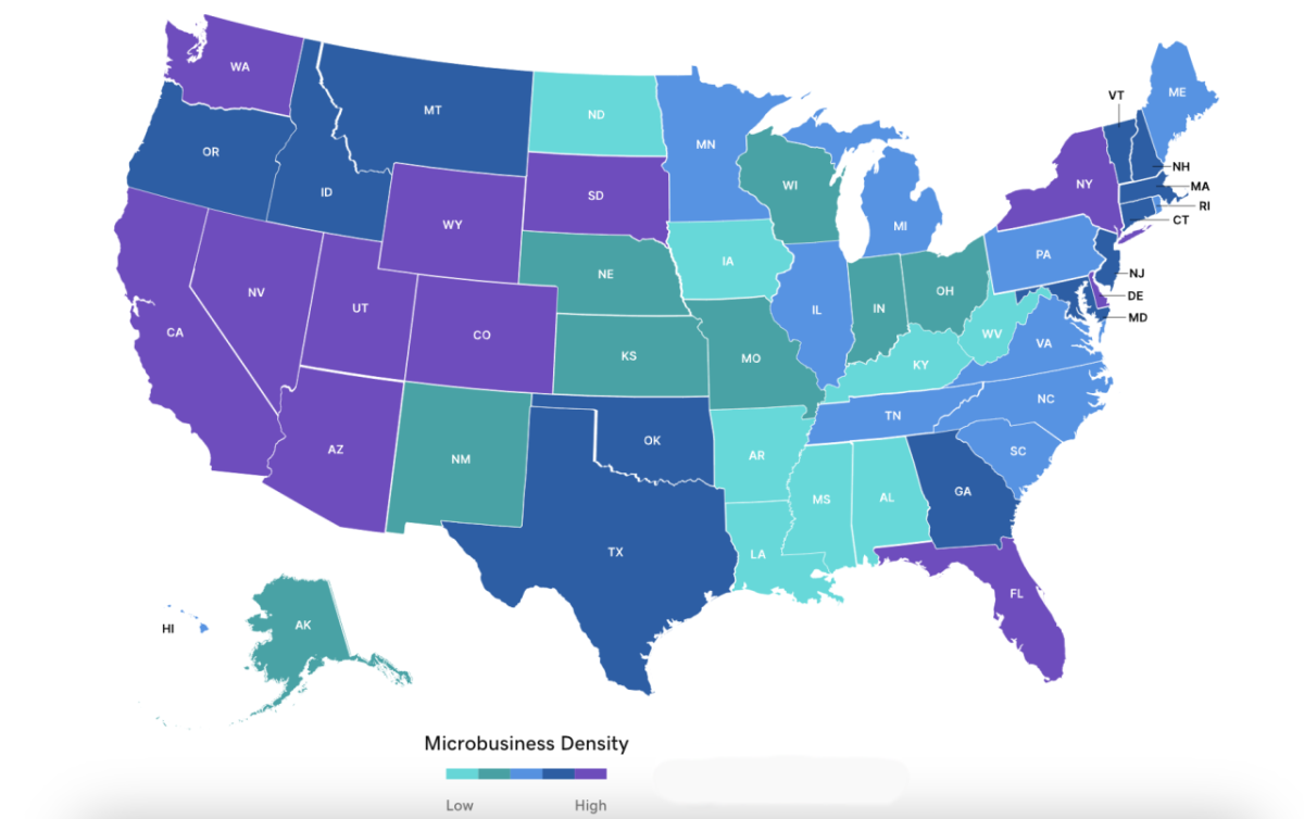 US Microbusiness Density Map