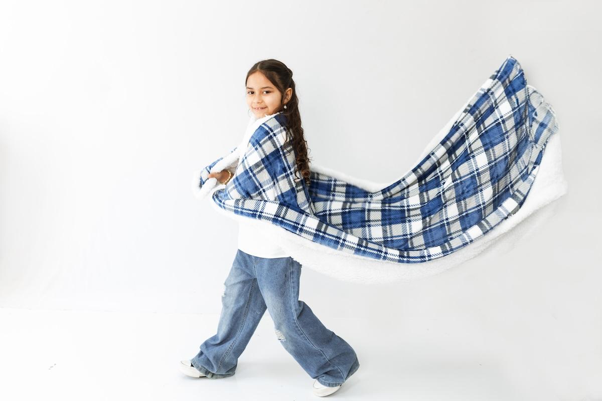 child with a blanket