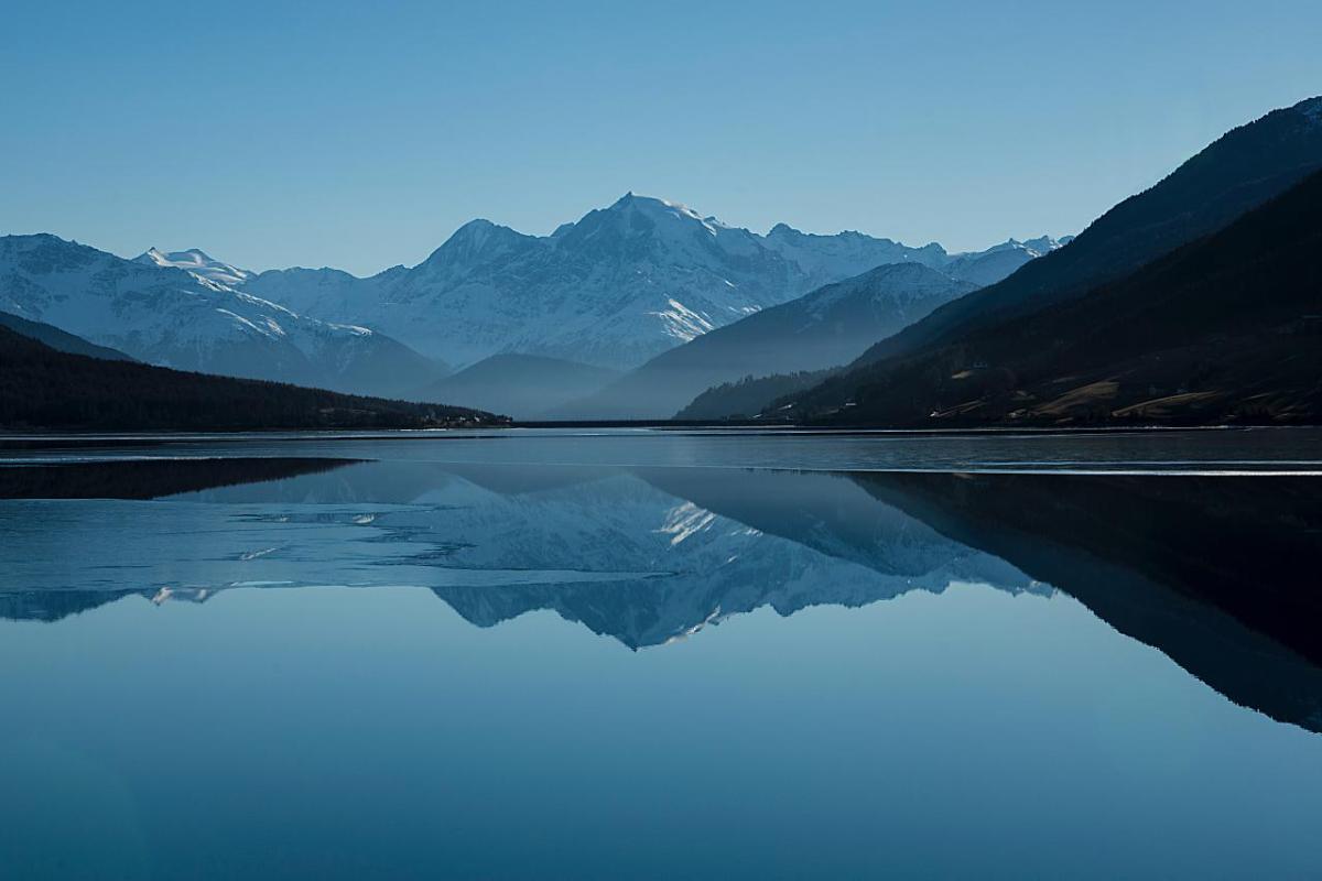 lake with mountain view