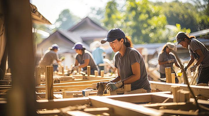 constructing a building frame