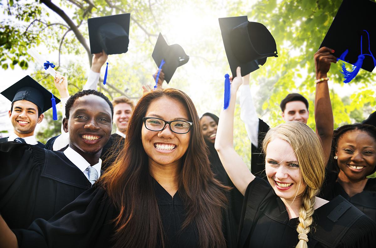 students at graduation 