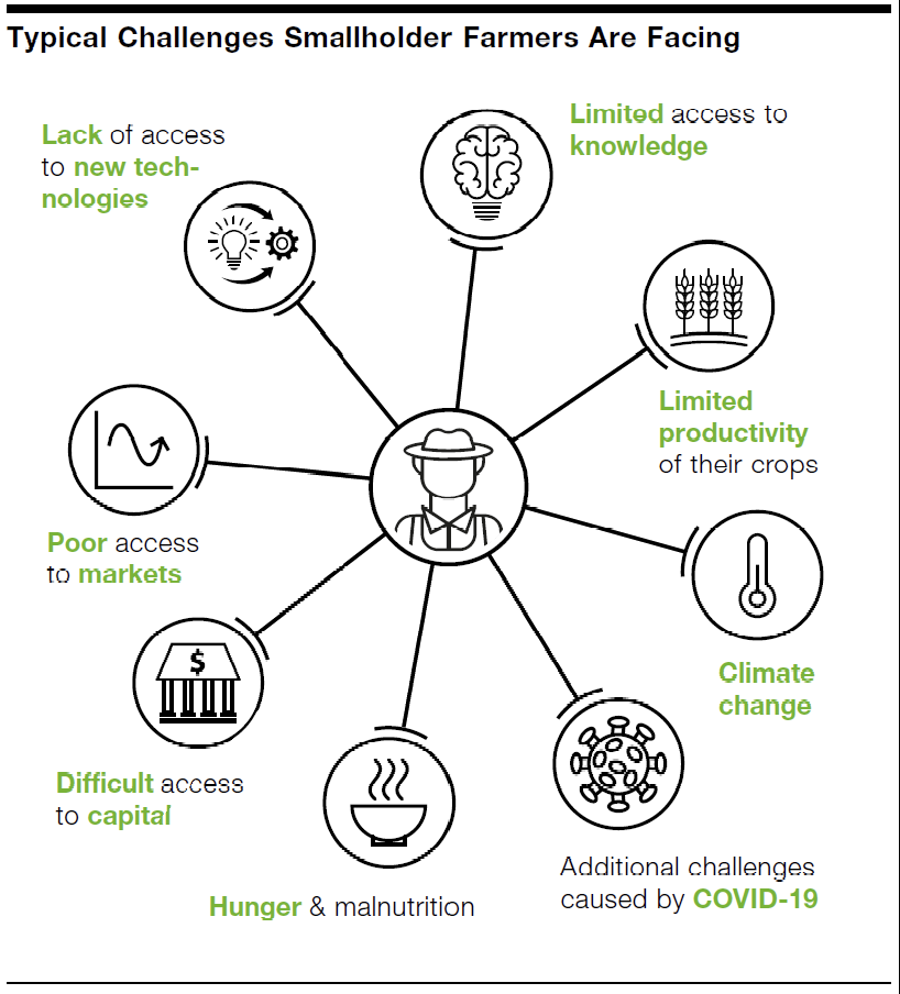 Typical challenges smallholder farmers are facing infographic 