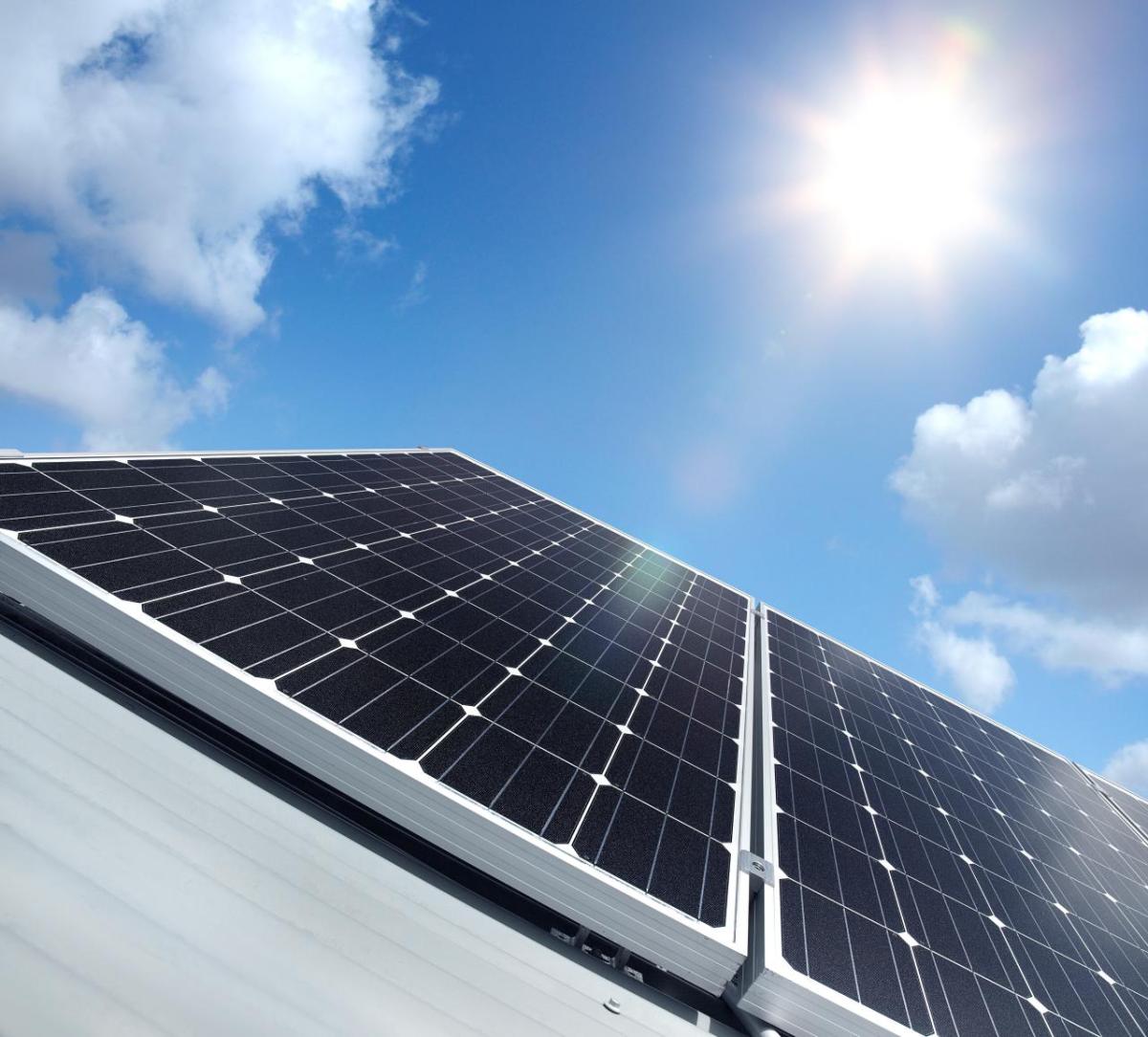Stock photo of solar panels