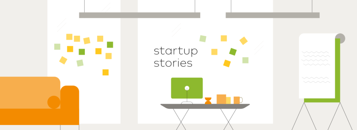 Startup stories. illustration of a meeting space