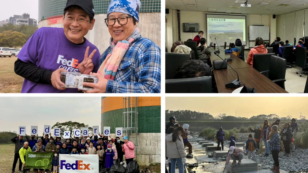 Collage of people involved with FedEx Cares