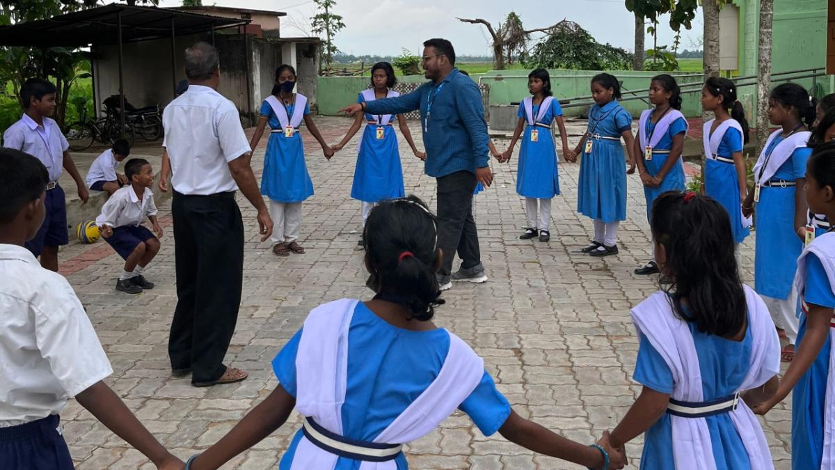 students in a circle