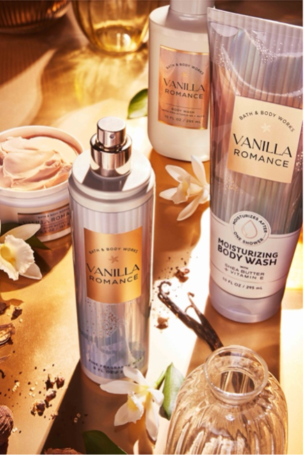 Vanilla-scented Bath & Body Works products