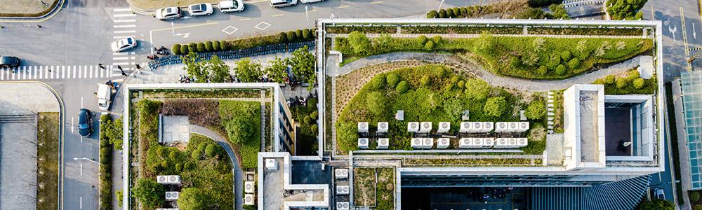 Birds eye view of a roof 