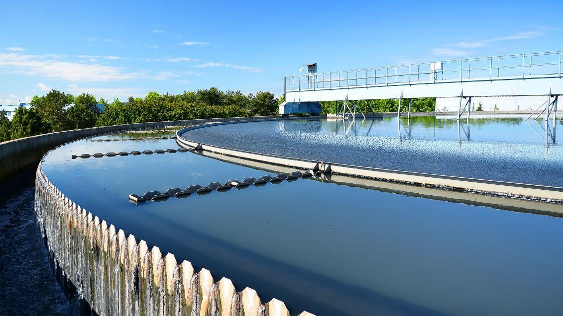 A water holding-tank at a treatment facility.