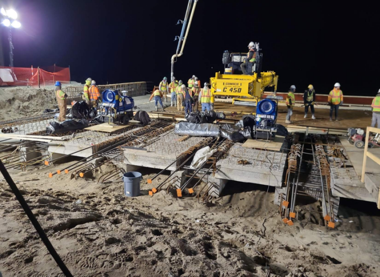 construction site at night