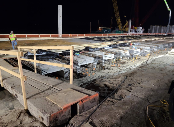 Concrete slabs on construction site