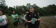 People walking in a field together